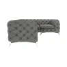 Paul - Chesterfield Ecksofa mit Silber Metall Füßen