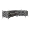 Paul - Chesterfield Ecksofa mit Silber Metall Füßen