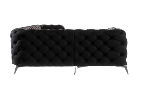 Paul - Chesterfield Ecksofa mit Silber Metall Füßen