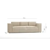 Noord - Modernes Sofa 3 sitzer mit weichem Sitz