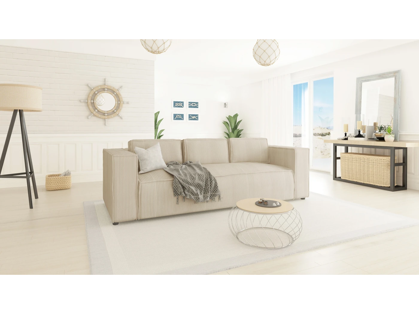 Noord - Modernes Sofa 3 sitzer mit weichem Sitz