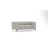 Valentin - Chesterfield Sofa 2-Sitzer mit Silber Metall Füßen