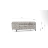Valentin - Chesterfield Sofa 2-Sitzer mit Silber Metall Füßen