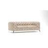 Valentin - Chesterfield Sofa 3-Sitzer mit Silber Metall Füßen