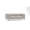 Valentin - Chesterfield Sofa 3-Sitzer mit Silber Metall Füßen