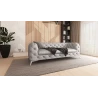 Valentin - Chesterfield Sofa 3-Sitzer mit Silber Metall Füßen