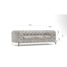 Valentin - Chesterfield Sofa 3-Sitzer mit Silber Metall Füßen