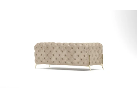 Carson - Chesterfield Sofa 2-Sitzer mit Goldene Metall Füßen