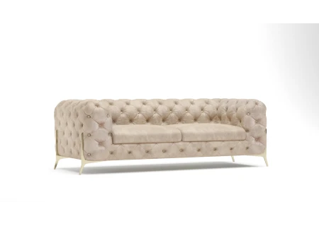 Carson - Chesterfield Sofa 3-Sitzer mit Goldene Metall Füßen