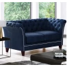 Talia - Chesterfield Sofa 2-Sitzer aus Samt-Stoff mit Holzfüßen