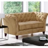 Talia - Chesterfield Sofa 2-Sitzer aus Samt-Stoff mit Holzfüßen