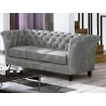 Talia - Chesterfield Sofa 3-Sitzer aus Samt-Stoff mit Holzfüßen