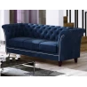Talia - Chesterfield Sofa 3-Sitzer aus Samt-Stoff mit Holzfüßen