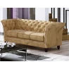 Talia - Chesterfield Sofa 3-Sitzer aus Samt-Stoff mit Holzfüßen