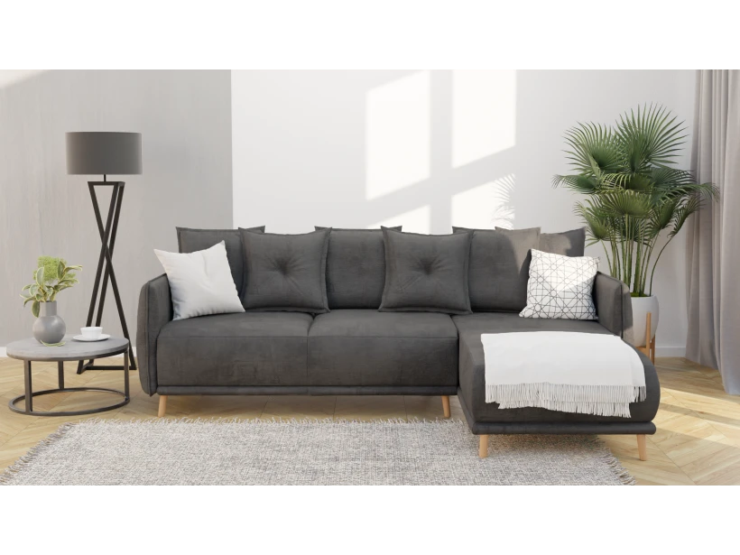 Owen - Ecksofa mit Schlaffunktion und Bettkasten in scandinavischem Design