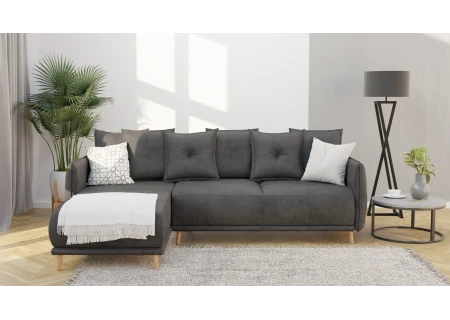 Owen - Ecksofa mit Schlaffunktion und Bettkasten in scandinavischem Design