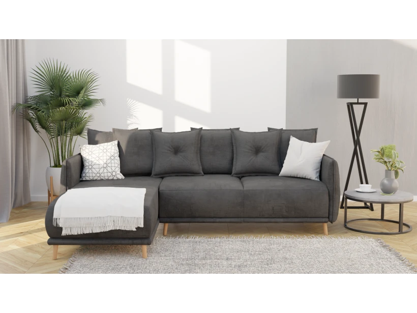 Owen - Ecksofa mit Schlaffunktion und Bettkasten in scandinavischem Design
