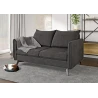 Calais - Modernes Sofa 2-Sitzer mit Schwarz Metall Füßen aus Luxusmicrofaser