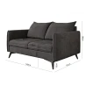Calais - Modernes Sofa 2-Sitzer mit Schwarz Metall Füßen aus Luxusmicrofaser