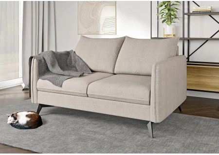 Calais - Modernes Sofa 2-Sitzer mit Schwarz Metall Füßen aus Luxusmicrofaser