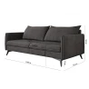 Calais - Modernes Sofa 3-Sitzer mit Schwarz Metall Füßen aus Luxusmicrofaser