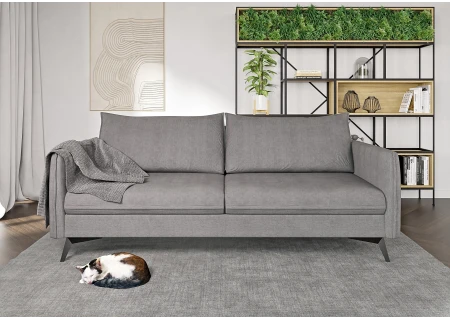 Calais - Modernes Sofa 3-Sitzer mit Schwarz Metall Füßen aus Luxusmicrofaser