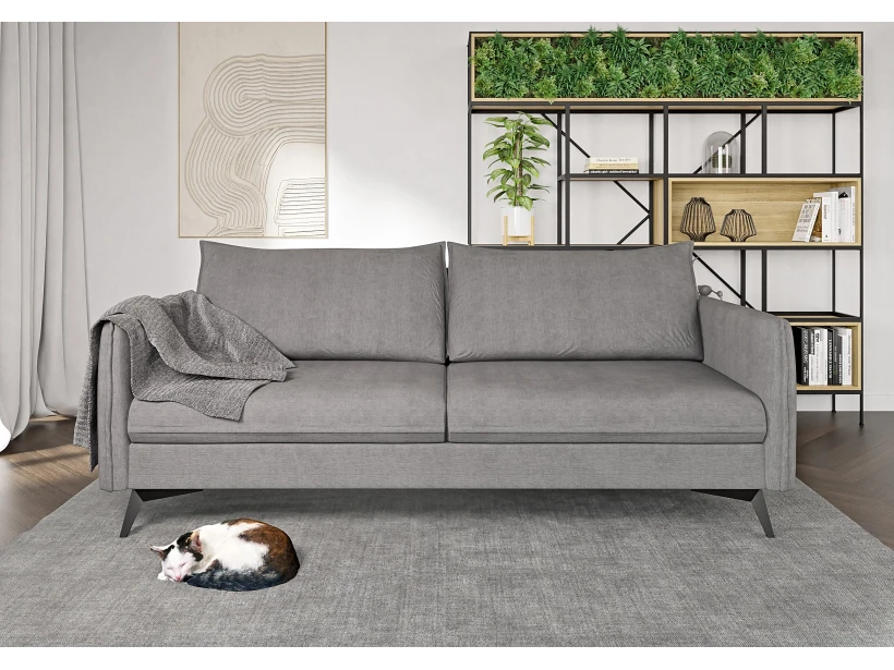 Calais - Modernes Sofa 3-Sitzer mit Schwarz Metall Füßen aus Luxusmicrofaser