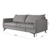 Calais - Modernes Sofa 3-Sitzer mit Schwarz Metall Füßen aus Luxusmicrofaser