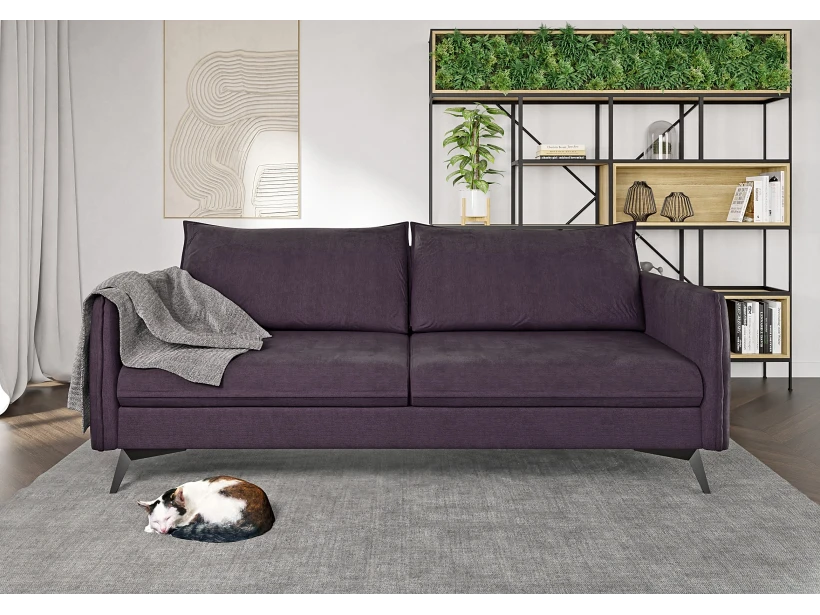 Calais - Modernes Sofa 3-Sitzer mit Schwarz Metall Füßen aus Luxusmicrofaser