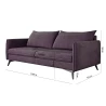 Calais - Modernes Sofa 3-Sitzer mit Schwarz Metall Füßen aus Luxusmicrofaser