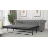 Cleo - Chesterfield 3 sitzer Sofa mit Schlaffunktion aus Samt-Stoff mit Holzfüßen