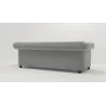Cleo - Chesterfield 3 sitzer Sofa mit Schlaffunktion aus Samt-Stoff mit Holzfüßen