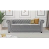 Cleo - Chesterfield 3 sitzer Sofa mit Schlaffunktion aus Samt-Stoff mit Holzfüßen