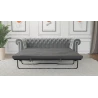 Cleo - Chesterfield 3 sitzer Sofa mit Schlaffunktion aus Samt-Stoff mit Holzfüßen