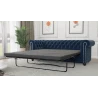 Cleo - Chesterfield 3 sitzer Sofa mit Schlaffunktion aus Samt-Stoff mit Holzfüßen