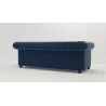 Cleo - Chesterfield 3 sitzer Sofa mit Schlaffunktion aus Samt-Stoff mit Holzfüßen