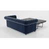 Cleo - Chesterfield 3 sitzer Sofa mit Schlaffunktion aus Samt-Stoff mit Holzfüßen