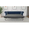 Cleo - Chesterfield 3 sitzer Sofa mit Schlaffunktion aus Samt-Stoff mit Holzfüßen