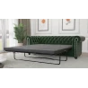 Cleo - Chesterfield 3 sitzer Sofa mit Schlaffunktion aus Samt-Stoff mit Holzfüßen