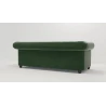 Cleo - Chesterfield 3 sitzer Sofa mit Schlaffunktion aus Samt-Stoff mit Holzfüßen