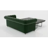 Cleo - Chesterfield 3 sitzer Sofa mit Schlaffunktion aus Samt-Stoff mit Holzfüßen