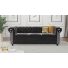 Cleo - Chesterfield 3 sitzer Sofa mit Schlaffunktion aus Samt-Stoff mit Holzfüßen