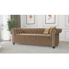Cleo - Chesterfield 3 sitzer Sofa mit Schlaffunktion aus Samt-Stoff mit Holzfüßen