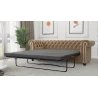 Cleo - Chesterfield 3 sitzer Sofa mit Schlaffunktion aus Samt-Stoff mit Holzfüßen