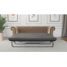 Cleo - Chesterfield 3 sitzer Sofa mit Schlaffunktion aus Samt-Stoff mit Holzfüßen