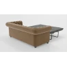 Cleo - Chesterfield 3 sitzer Sofa mit Schlaffunktion aus Samt-Stoff mit Holzfüßen