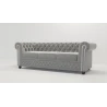 Cleo - Chesterfield 3 sitzer Sofa aus Samt-Stoff mit Holzfüßen
