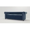 Cleo - Chesterfield 3 sitzer Sofa aus Samt-Stoff mit Holzfüßen
