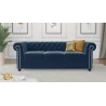 Cleo - Chesterfield 3 sitzer Sofa aus Samt-Stoff mit Holzfüßen