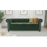 Cleo - Chesterfield 3 sitzer Sofa aus Samt-Stoff mit Holzfüßen